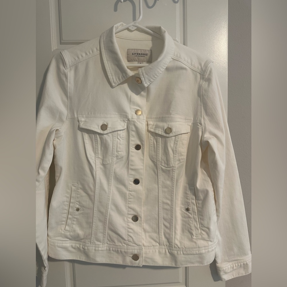 Liverpool White Denim Jacket Size Medium